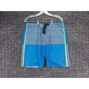 Rip Curl Board Shorts Mens 31 Blue Gray Colorblock Mirage Back Pocket Beach Surf